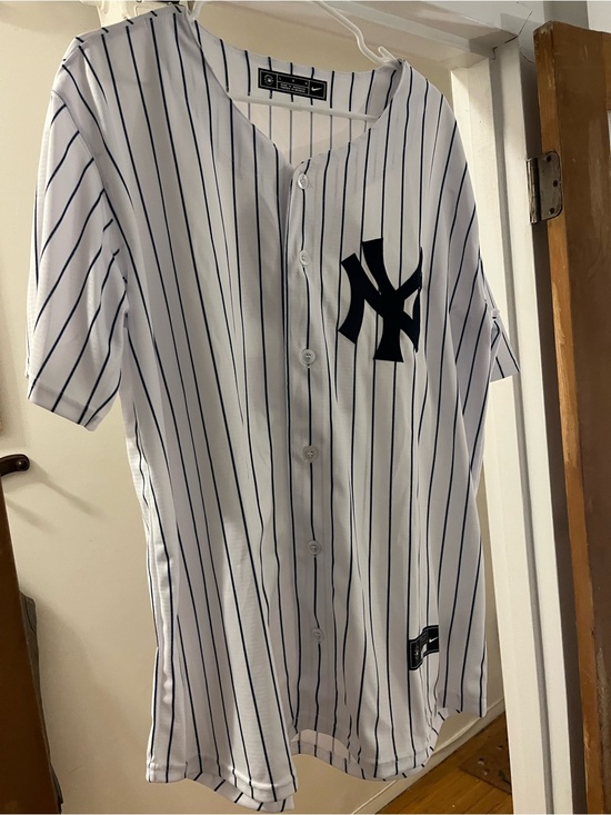 Nike Other - Genuine Merchandise White Jersey with Navy Pinstripes